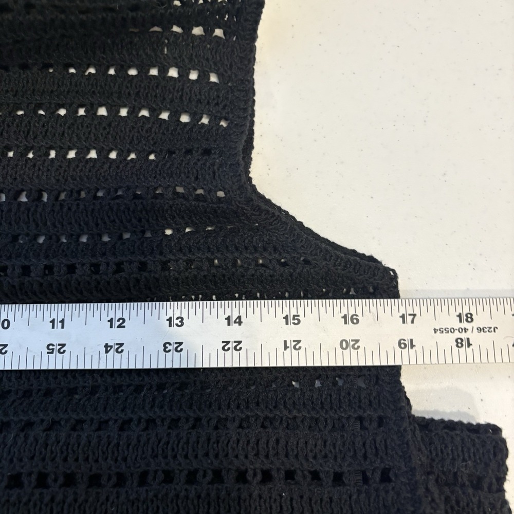 Zara Womens Black Crochet Midi Dress Size XS/S Peter Pan Collar Blogger Favorite - Picture 4 of 9